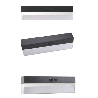Synerji Rectangular Solar LED Wall Light – 8W, 1000lm, 6500K, IP54, Black