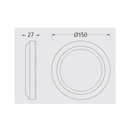 Synerji Round LED Path Light – dimensions drawing