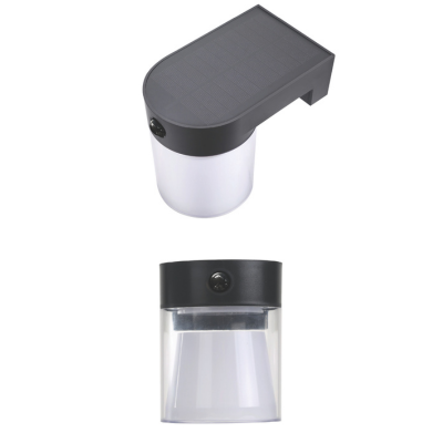 Synerji Round Solar LED Wall Light with Sensor – 4W, 500lm, 3-CCT, IP54, Black