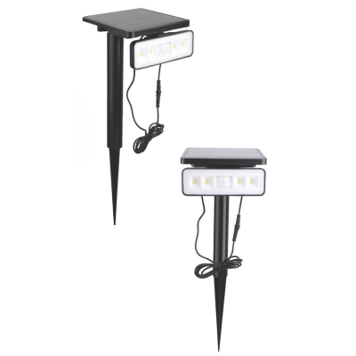 Synerji Solar LED Garden Spike Light with Sensor – 8W, 1000lm, 3-CCT, IP54, Black
