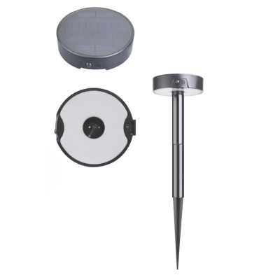 Synerji Solar LED Round Spike Light with Sensor – 500lm, 6500K, IP54, Black