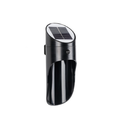 Synerji Solar Motion Sensor Wall Light – Black version with solar panel on top