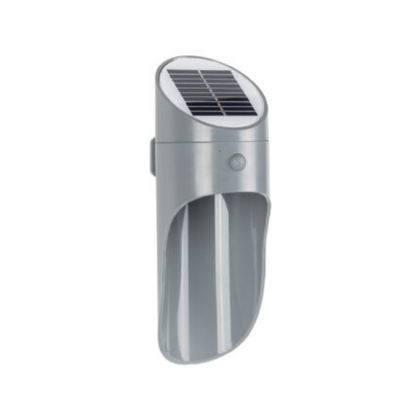 Synerji Solar Motion Sensor Wall Light – Grey version with solar panel on top