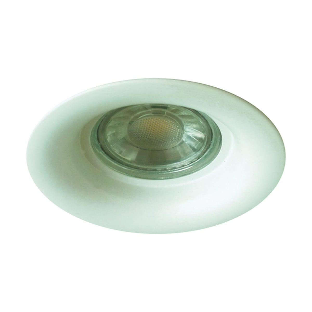 Synerji Splash-Proof Recessed Downlight – IP65, Ø85×55mm, White/Silver Brush