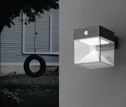 Synerji Square Solar LED Wall Light with Sensor – 4W, 3CCT, IP54, Black