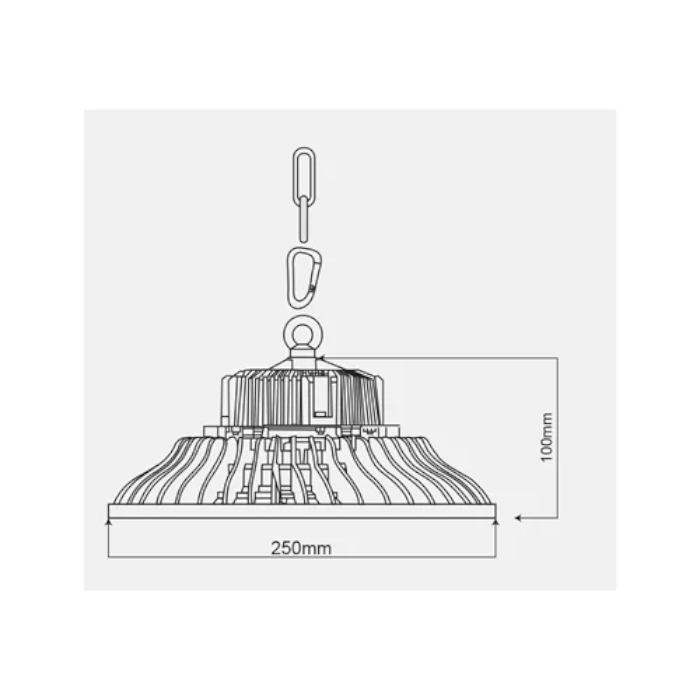 Synerji UFO LED High Bay – dimensions drawing
