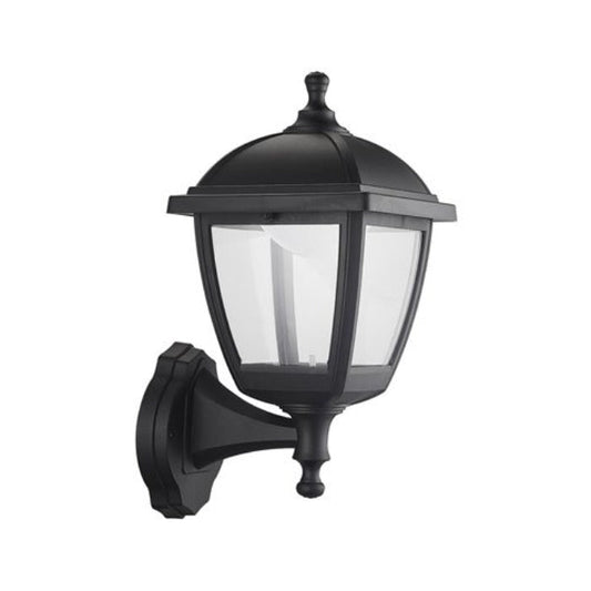 Synerji Up-Facing Outdoor LED Wall Lantern – 8W, 4000K, IP44, Black, 190mm